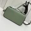 2023 Temperament Green Cowhide Flap Women's Bag Högkvalitativ lyx Ny Simple One Shoulder Crossbody Luxury Brand Style Life Leisure Fashion Strand utomhusstil