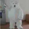 Traje enorme de mascote de urso polar de Halloween de alta qualidade, tamanho adulto, desenhos animados, pelúcia, ursos brancos gordos, trajes de festa de carnaval de Natal 253k