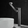 Robinets De Lavabo De Salle De Bains Pistolet Gris Bassin Robinet Lavabo Monté Sur Le Pont 360 Rotation Mix Et Laiton Froid