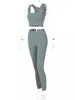 Abbigliamento da palestra 2023 Canotta sexy da donna a vita alta senza maniche Skinny Yoga Sport Set Athletic Crop Top Leggings Suit 2 pezzi Abiti Abbigliamento sportivo