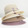Berets Damen Panama Caps Hohl Atmungsaktive Eimer Kappe Frauen Sonnenschutz Hüte Sonne Breite Krempe Strohhut Sommer Outdoor Strand