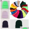 Chapéus de festa Atacado Candy Color Gorro Chapéu Inverno Malha Lã Quente Esportes Ao Ar Livre Decoração Elástica Bonés Slouchy Dh0509 T03 Drop Del Dh9Ug