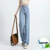 100% Lyocell femmes jean été mince glace soie drapé Baggy jambe large Y2K Denim pantalon haute qualité mode coréenne femme