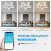 Modern LED Ceiling Fan Light App and RC Mute 3-Wind Adjustable Speed Dimmable Ceiling Lamp For Bedroom Kitchen Exhaust Smoke