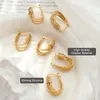 Pendientes de tuerca, aro de circón brillante a la moda, Material de cobre multicapa en forma de U para mujer, pendientes de joyería de alta calidad con borlas