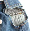 Abbigliamento per cani Pet Cat Jeans Jacket Pocket Hole Cappotto in denim blu Gilet Abbigliamento per cuccioli 6 taglie disponibili