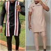 Chándales de los hombres Ramadán Traje de los hombres Impreso Top Camisa Pantalones Pantalón 2 piezas Conjuntos masculinos Ropa Africana Étnica Traje informal Boda Customes 230713