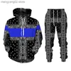 Heren Trainingspakken Hip Hop Stijl 3d Print Sweatshirt Broek Pak Mannen/Kinderen Trainingspak Paar Hoodies 2 st Sets Lange Mouw Etnische Stijl Heren Kleding T230714