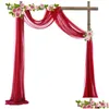 Inne świąteczne zapasy imprezy Wedding Arch Dra Fabric 1 Panel 18 stóp długość Ceremonia Tkaniny Szyfonowe