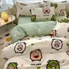 Bettwäsche-Sets Rosa Pfirsich Set Cartoon Kinder Bettbezug Kissenbezug Bettlaken Jungen Mädchen Bettwäsche Einzelbett Größe Bettwäsche