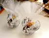 Gift Wrap 12 Pieces Swan Wedding Favor Boxes Gift Creative Selfdom Bomboniere Candy Boxes with voile decorate pear 230713