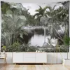 Wandtapijten Tropische Botanische Tuin Tapijt Muur Opknoping Boheemse Stijl Natuurlijke Landschap Palm Tree Wall Art Esthetische Decor R230713