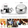 Ice Buckets And Coolers Square Round Whiskey Stone With Clip Bar Accessory Wine Chiller Boxed 304 Stainless Steel Cube Metal Drink C Dhjvl