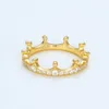 2023 Nuovo 100% 925 Sterling Silver Princess Tiara Crown Sparkling Love Heart CZ Anelli per le donne Gioielli di fidanzamento Anniversario