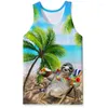 Débardeurs pour hommes Tropiques Hawaiian Beach Top Impression 3D Séchage rapide Gym Vêtements Hommes Gilet Sports Undershirt Streetwear Basketball Y2k