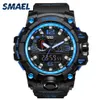 Relógio masculino 2017 SMAEL Marca Relógios esportivos Data Alarme Cronômetro Relógio masculino Relógio esportivo Digital S shock 1545 Azul LED Relógio Watproof220t