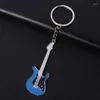 Porte-clés guitare pendentif porte-clés Instrument de musique chaîne forme cadeau Design de mode créatif suspendu goutte porte-clés