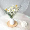 Fiori decorativi Bouquet da sposa margherita secca con vaso Coda di erba di cristallo per accessori per la decorazione del soggiorno domestico