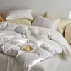 Bedding Sets White Brown Blue Yellow Cotton Stereoscopic Relief Jacquard Set Duvet Cover Flat/Fitted Bed Sheet Pillowcases