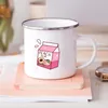 Tazze Stile giapponese Succo di fragola Stampa Smalto Bevande creative Tazze per caffè e latte Kawaii Maniglia per acqua Regali per bicchieri