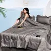 Cobertores LISM Ice Silk Summer Cool Quilt Naked Sleeping Feeling Ar Condicionado Pure Color Duvet Duvet Blanket Ar Condicionado