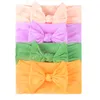 4st/Lot Fashion Soft Elastic nylon pannband baby flickor solid färg bowknot hårband nyfödda huvudbonnar hårtillbehör