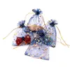 حقائب المجوهرات أكياس أكياس JolemryPouches عرض المجوهرات 100pcsmoon Star Organza صغير عيد الميلاد Dstring حقيبة سحر التغليف dhaar