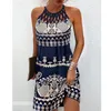 Urban Sexy Dresses Women Lose Casual Ethnic Printed Mesh Sleeveless Summer Beach Holiday Dresses 230713CJ