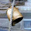 Garden Decorations Rustic Vintage Long Hanging Bell Wall Decorative Wind Chimes Jingle Harmony Home Lucky Garden Crafts Rope Cow Gifts L230714