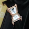 High Jewelry Libre WJ306014 Diamond Enlacee Swiss Quartz Ladies Womens Watch Rose Gold White MOP Dial Black Leather Strap Puretime322o