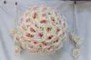 Dekorativa blommor Spr 40cm Pomander Rose Ball 4st/Lot Bride Hold Champagne Wedding Kissing Flower Party/Home Decoration