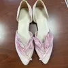 Super Nice Sandals Shoes Women s Summer Niche Design Aesthetic Petal Pointed Toe Shallow Flat Handmade Sweet Deign Aethetic