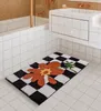 Carpet Fluffy Grid Bathroom Soft Flower Bathroom Carpet Bedding Features Entrance Floor Mats Non slip Mats Aesthetics Home Decoration 230714