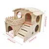 Fournitures pour petits animaux Hamster balançoire balançoirepetit nid maison en bois massif dormir ours en soie doré Villa ToySupplies 230713