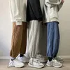 Männer Hosen 2023 Mann Krawatte Bein Gerade Cord Einfarbig Oversize Hosen Warme Koreanische Streetwear Für Den Täglichen Verschleiß Sweatpant