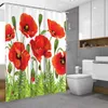 Shower Curtains Beautiful Flower Tulip Sunflower Bathroom Curtain Fabric Waterproof Polyester Shower Curtain With