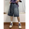 Shorts pour femmes Y2K été femmes Vintage Streetwear coréen Denim taille haute genou longueur jambe large Baggy Cargo pantalon court Harajuku vêtements 230713