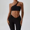 Yoga Outfit NCLAGEN Oblique One Shoulder Suit Running Loisirs Sports Fitnes Gym Workout Training Pushup Bra Pantalon Leggings Set 230713