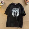 メンズTシャツアメリカンプリントTシャツの夏半スリーフトップルーズカジュアルハイストリート学生カップルTシャツ男性服