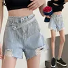 Vrouwen Shorts Ty Diamonds Kwastje Riem Korte Jeans Jong Meisje Hippie Gescheurde Gaten Bezaaid Strass Vrouwen Onregelmatige Hoge Taille Denim