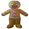 2019 Factory Outlets Gingerbread Man Cartoon Mascot Costume Fancy Party Dress Halloween Costumes Adult Size258O