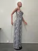 Kobiety Jumpsuits Rompers Seksowne bez ramiączki bardzo cienkie kombinezony dla kobiet w kształcie dekoltu do damki dla kobiet Eleganckie szerokie spodnie na nogi.