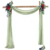 Inne świąteczne zapasy imprezy Wedding Arch Dra Fabric 1 Panel 18 stóp długość Ceremonia Tkaniny Szyfonowe