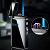 Neue Tiktok Metall Winddicht Elektrische USB Feuerzeug Taschenlampe Turbo Dual Arc LED Plasma Kein Gas Aufladbare Butan Rohr Zigarre 6AEY