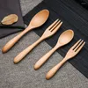 Besteck-Sets, dreieckig, Holz, Gabel, Löffel, zweiteiliges Set, Geschirr, El Dessert, Honigrühren