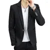 Мужские костюмы мужчины Blazer Slim Fit Youth Longleave Jupt Fucte Fall Высококачественная уличная одежда с твердым цветом повседневная формальная одежда платья