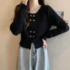 Gilets pour femmes automne Chic col rond rayé cachemire Cardigan femmes amour bouton pull à manches longues tricot G146