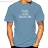 Erkek Tişörtler Komik Barış Aşk Bachata T Shirts Grafik Pamuk Sokak Giyin