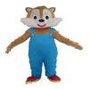 2019 usine nouveau costume de mascotte d'écureuil pantalon bleu adulte pour adulte à porter2103