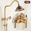 Bathroom Shower Heads ZGRK Antique Rain Faucets Set with Hand Wall Mounted Brass Mixer for Bath Rainfall 230713